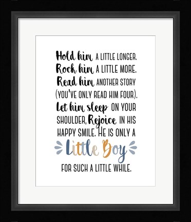 Framed Hold Him A Little Longer Blue Palette Print