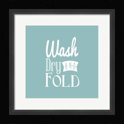 Framed Wash Dry And Fold Blue Background Print