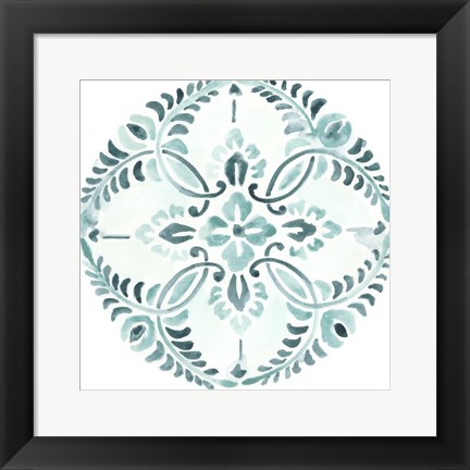 Framed Aqua Medallions IV Print
