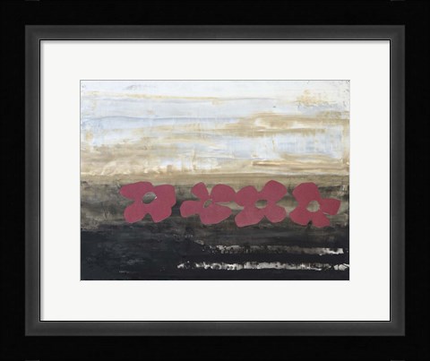 Framed Stenciled Posies IV Print