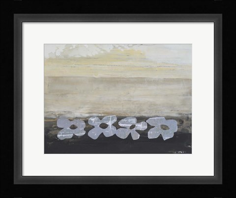 Framed Stenciled Posies V Print