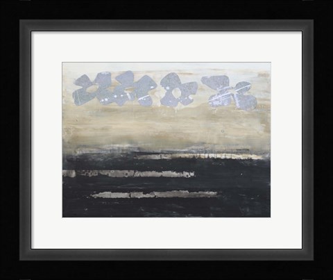 Framed Stenciled Posies VI Print