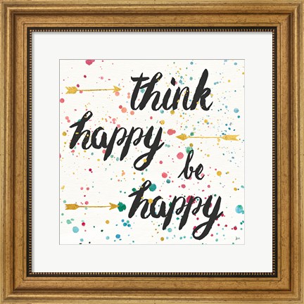 Framed Think Happy II Print