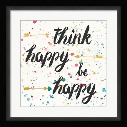 Framed Think Happy II Print