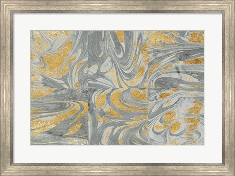 Framed Marbled Abstract Neutral Print