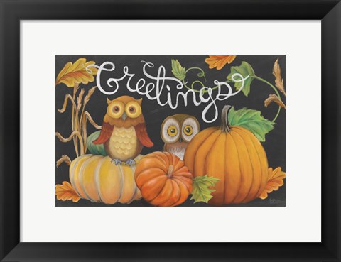 Framed Harvest Owl I Print