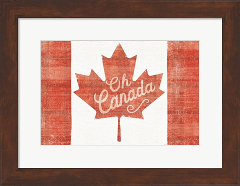 Framed Oh Canada Flag Print
