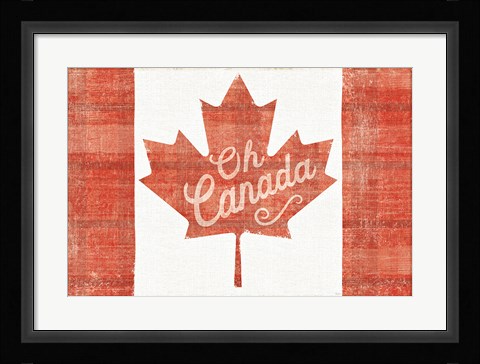 Framed Oh Canada Flag Print