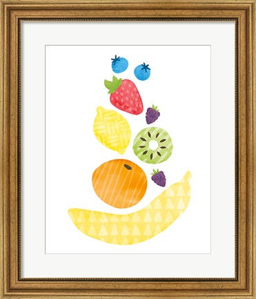 Framed Funky Fruit I Print