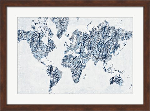 Framed World on a String Print