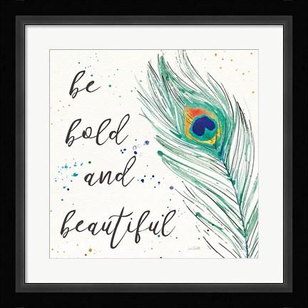 Framed Peacock Garden VIII Print