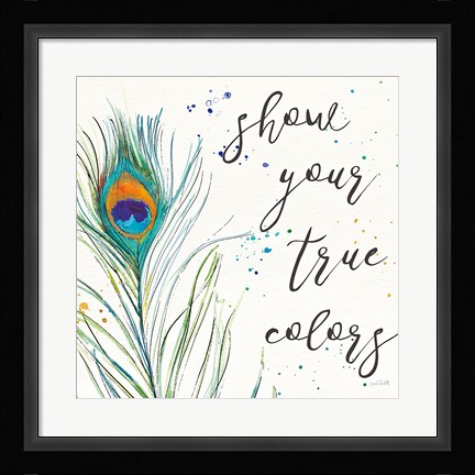 Framed Peacock Garden VII Print