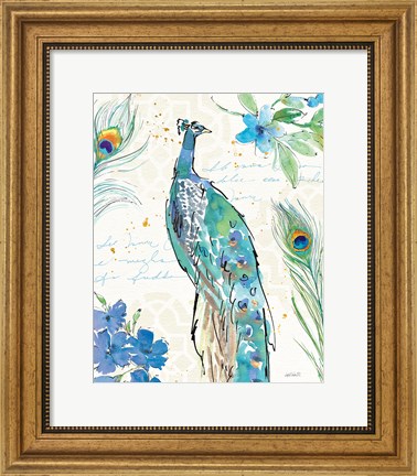 Framed Peacock Garden II Print
