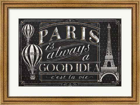 Framed Vive Paris I Print