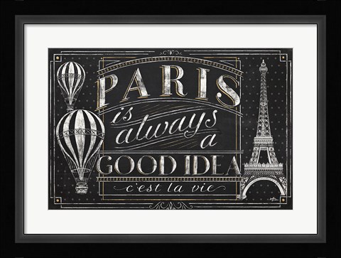 Framed Vive Paris I Print