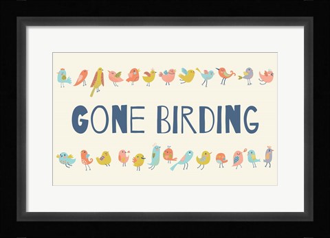 Framed Gone Birding - Colorful Birds Print