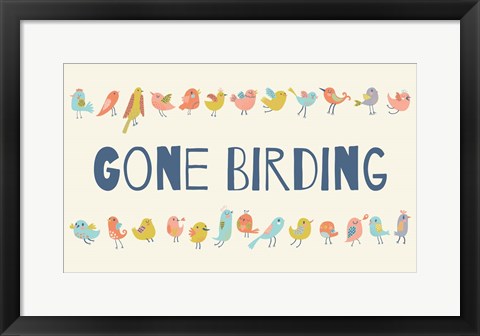 Framed Gone Birding - Colorful Birds Print