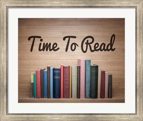 Framed Time To Read - Wood Background Color Print