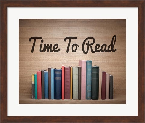 Framed Time To Read - Wood Background Color Print