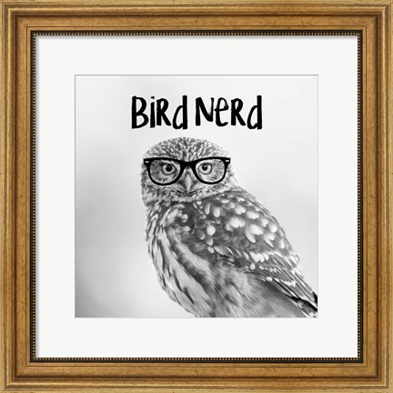 Framed Bird Nerd - Owl Print