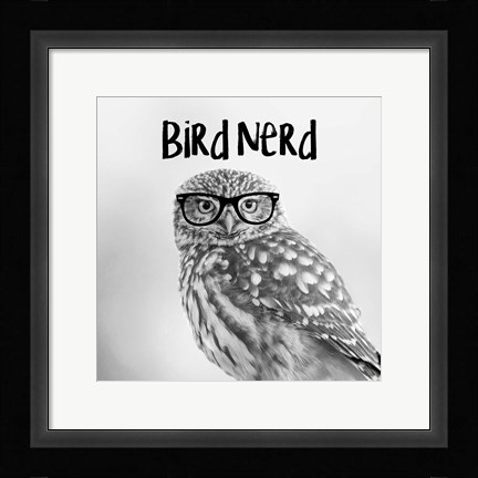 Framed Bird Nerd - Owl Print