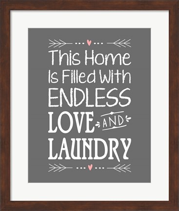Framed Endless Love and Laundry - Gray Print