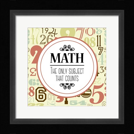 Framed Math The Only Subject That Counts Red Print