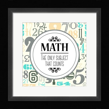 Framed Math The Only Subject That Counts Gray Print