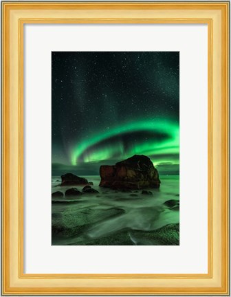 Framed Aurora, Uttakleiv Print