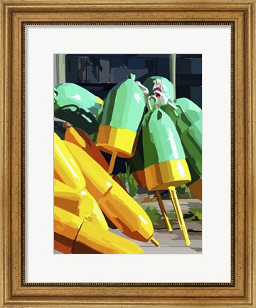 Framed Vibrant Buoys I Print