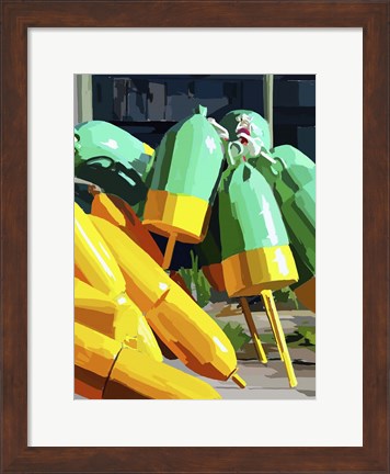 Framed Vibrant Buoys I Print