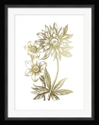 Framed Gold Foil Floral Chintz I Print