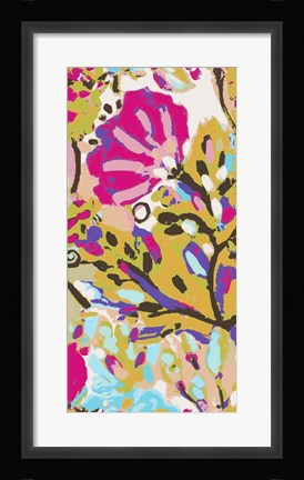 Framed Pink Boho Floral I Print