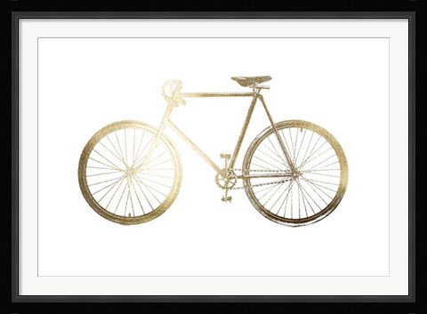 Framed Gold Foil Bicycle Print