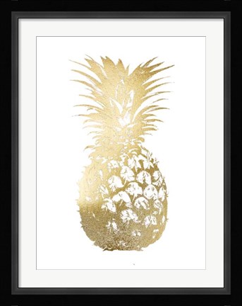 Framed Gold Foil Pineapple I Print