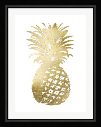 Framed Gold Foil Pineapple II Print