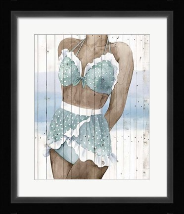 Framed Bygone Bathers I Print