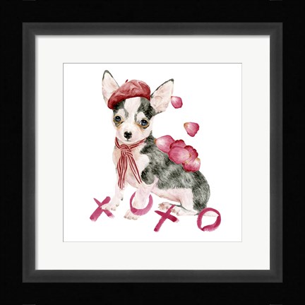 Framed Valentine Puppy III Print