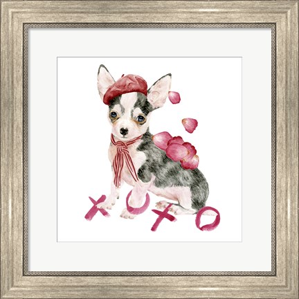 Framed Valentine Puppy III Print