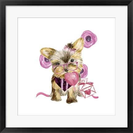 Framed Valentine Puppy VI Print
