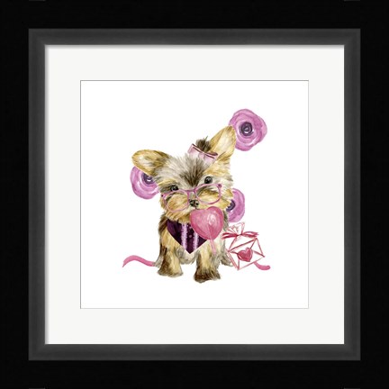 Framed Valentine Puppy VI Print