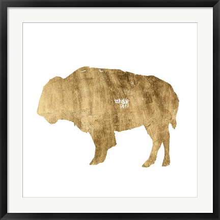 Framed Brushed Gold Animals I Print