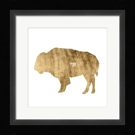 Framed Brushed Gold Animals I Print
