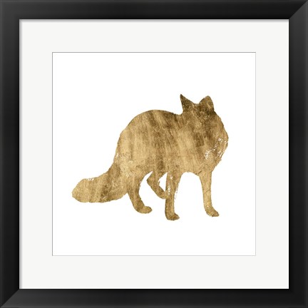 Framed Brushed Gold Animals III Print