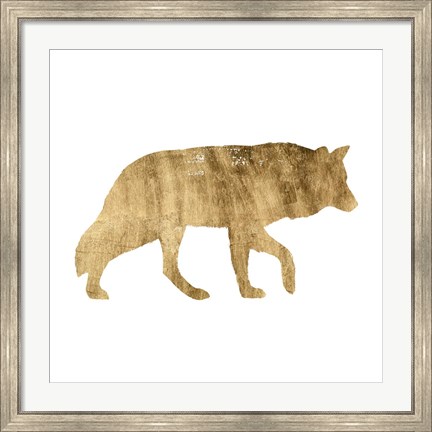 Framed Brushed Gold Animals IV Print