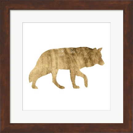 Framed Brushed Gold Animals IV Print