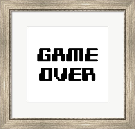 Framed Game Over  - White Print