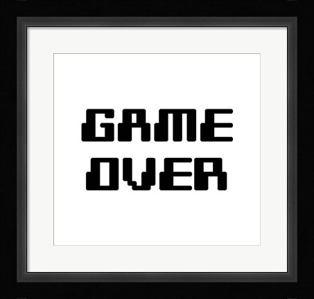 Framed Game Over  - White Print