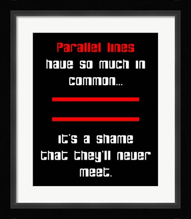 Framed Math Joke  - Black and Red Print