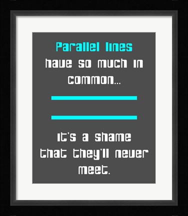 Framed Math Joke  - Gray and Cyan Print